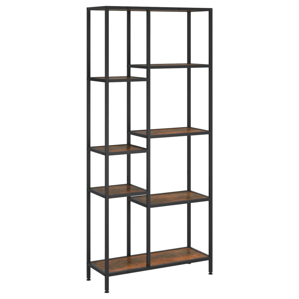 Scaffale per Libri 80x30x180 cm Acciaio e Legno Multistrato - homemem39