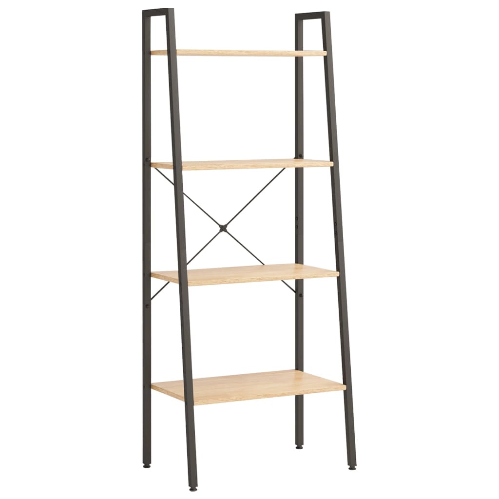 Scaffale Autoportante 4 Ripiani Marrone Chiaro Nero 56x35x140cm - homemem39