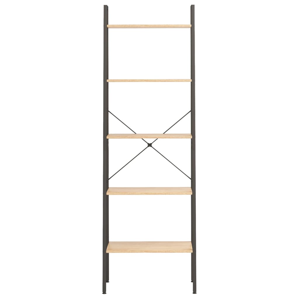 Scaffale Autoportante 5 Ripiani Marrone Chiaro Nero 56x35x174cm - homemem39