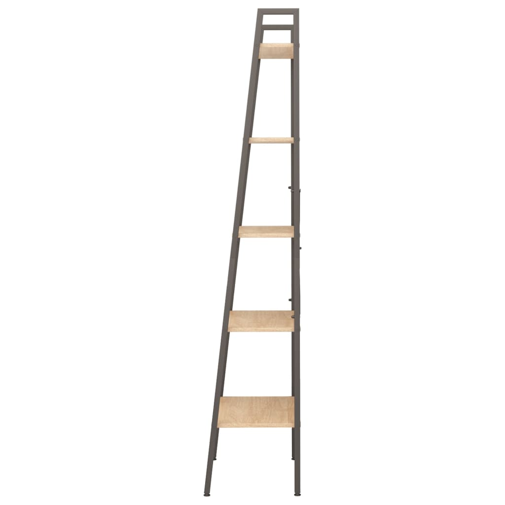 Scaffale Autoportante 5 Ripiani Marrone Chiaro Nero 56x35x174cm - homemem39