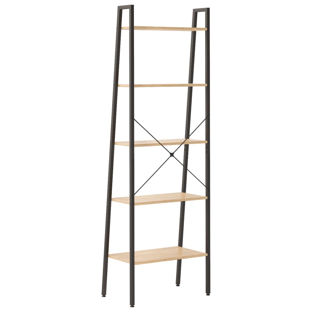 Scaffale Autoportante 5 Ripiani Marrone Chiaro Nero 56x35x174cm - homemem39