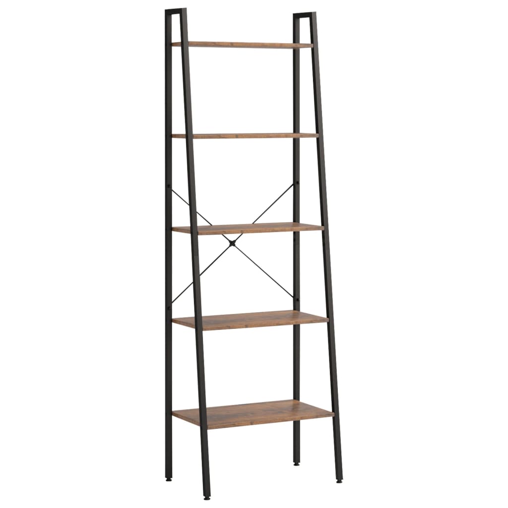 Scaffale Autoportante 5 Ripiani Marrone Scuro Nero 56x35x174 cm - homemem39