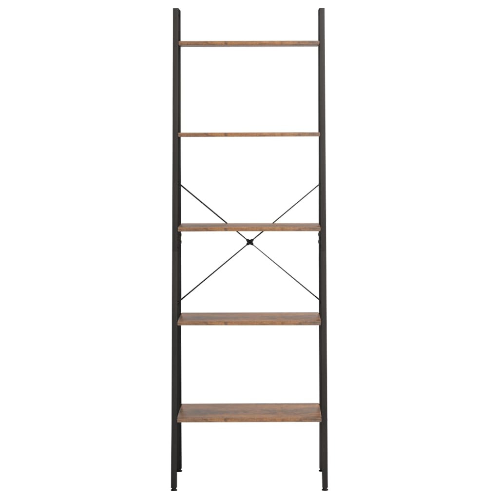 Scaffale Autoportante 5 Ripiani Marrone Scuro Nero 56x35x174 cm - homemem39