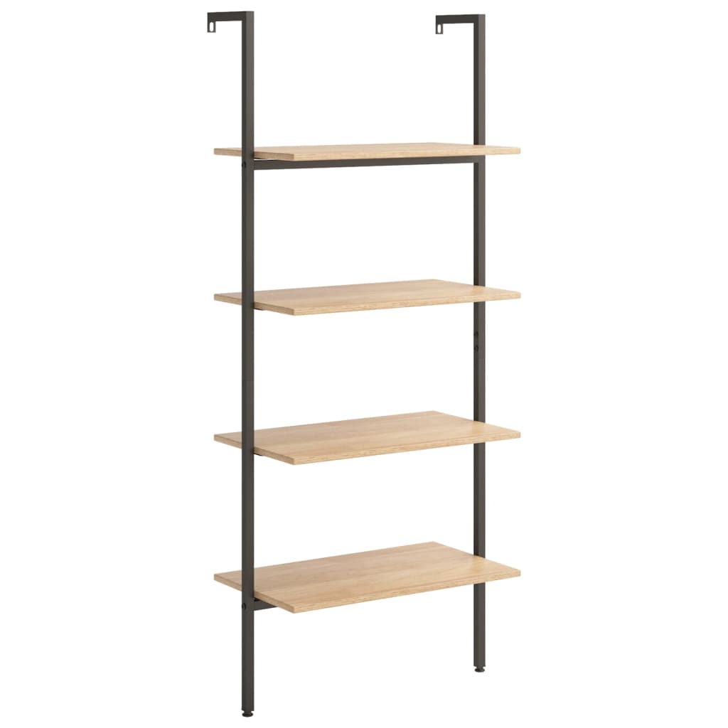 Scaffale Pendente 4 Livelli Marrone Chiaro e Nero 64x35x152,5cm - homemem39