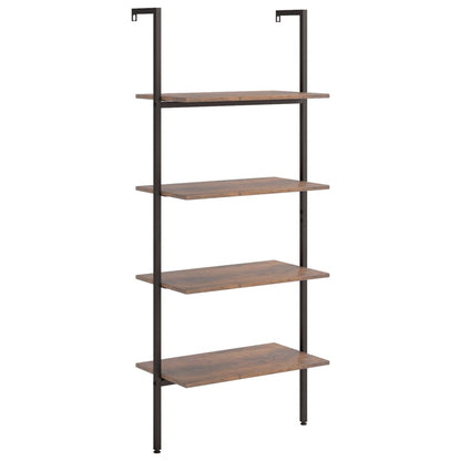 Scaffale Pendente 4 Livelli Marrone Scuro e Nero 64x35x152,5 cm - homemem39