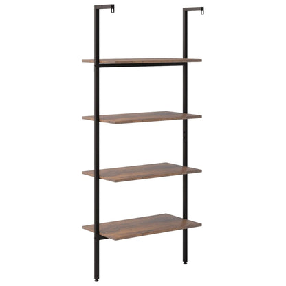 Scaffale Pendente 4 Livelli Marrone Scuro e Nero 64x35x152,5 cm - homemem39