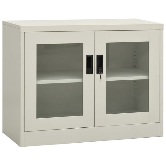 Armadio per Ufficio Grigio Chiaro 90x40x70 cm in Acciaio - homemem39