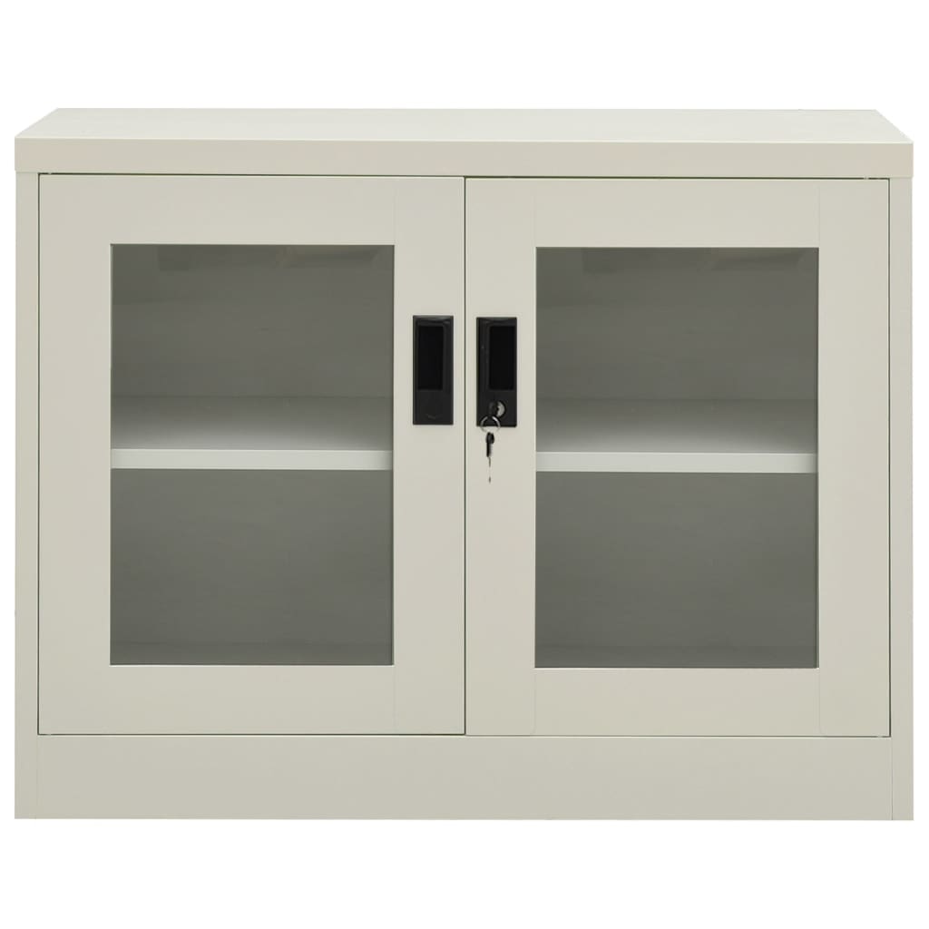 Armadio per Ufficio Grigio Chiaro 90x40x70 cm in Acciaio - homemem39