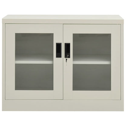 Armadio per Ufficio Grigio Chiaro 90x40x70 cm in Acciaio - homemem39