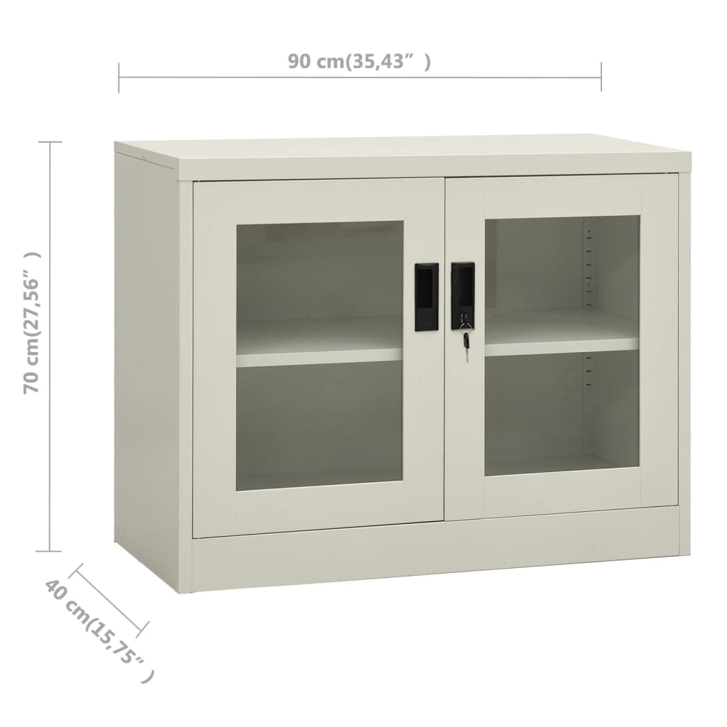 Armadio per Ufficio Grigio Chiaro 90x40x70 cm in Acciaio - homemem39