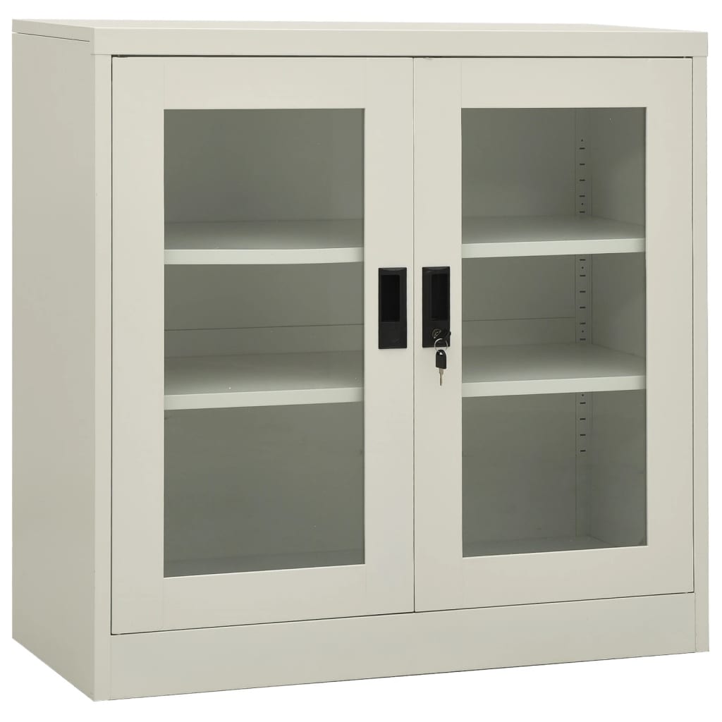 Armadio per Ufficio Grigio Chiaro 90x40x90 cm in Acciaio - homemem39