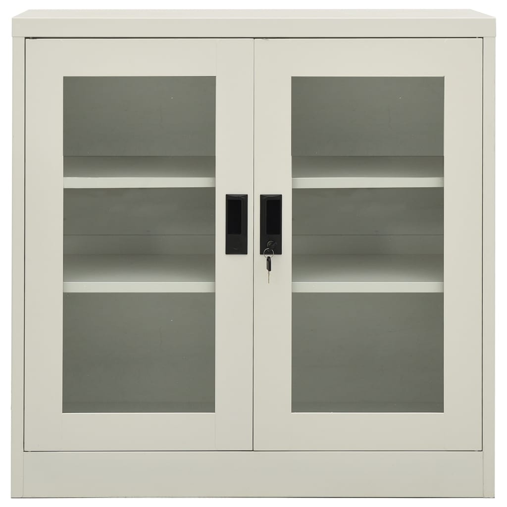 Armadio per Ufficio Grigio Chiaro 90x40x90 cm in Acciaio - homemem39