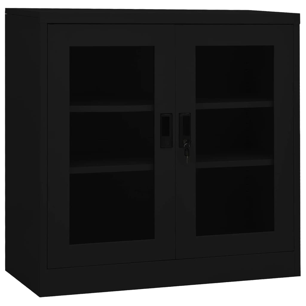 Armadio per Ufficio Nero 90x40x90 cm in Acciaio - homemem39