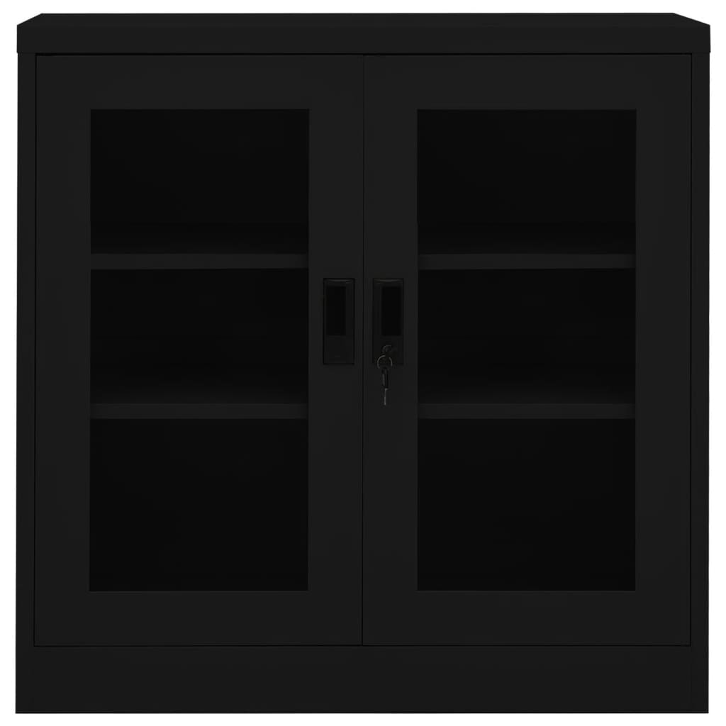 Armadio per Ufficio Nero 90x40x90 cm in Acciaio - homemem39