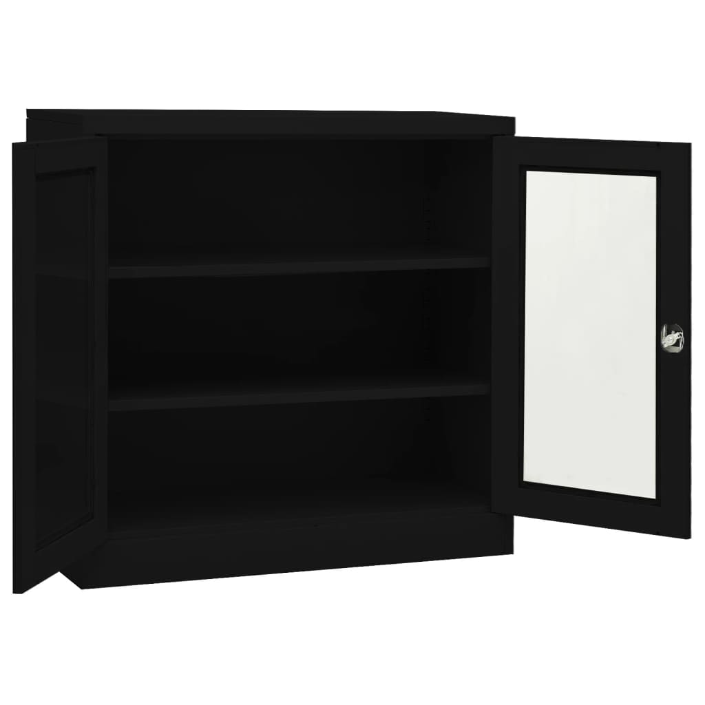 Armadio per Ufficio Nero 90x40x90 cm in Acciaio - homemem39