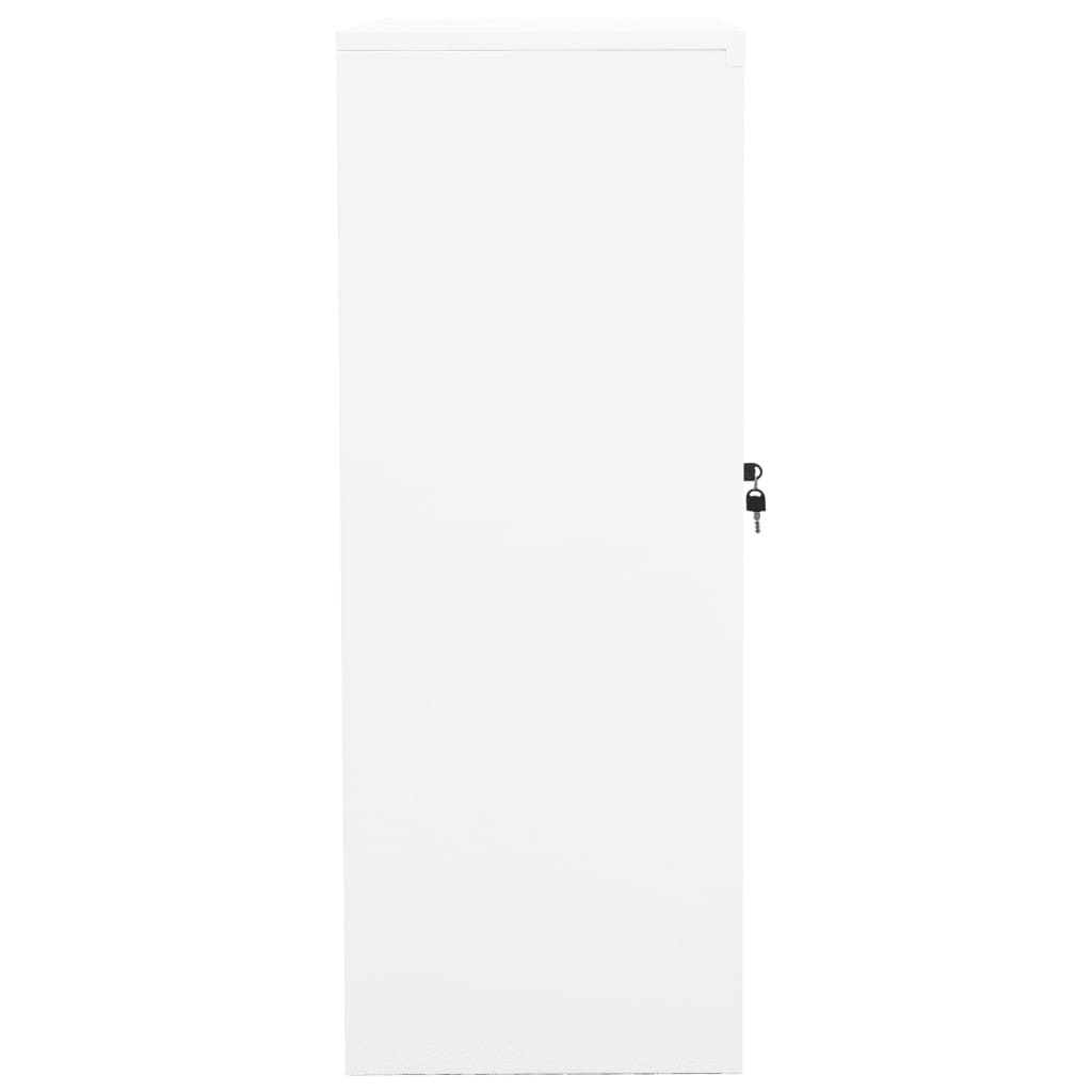 Armadio per Ufficio Bianco 90x40x105 cm in Acciaio - homemem39