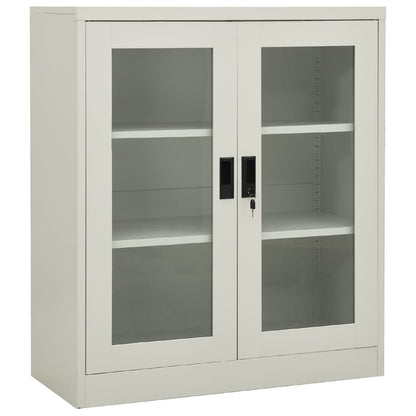 Armadio per Ufficio Grigio Chiaro 90x40x105 cm in Acciaio - homemem39