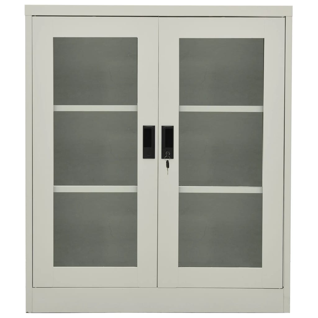 Armadio per Ufficio Grigio Chiaro 90x40x105 cm in Acciaio - homemem39