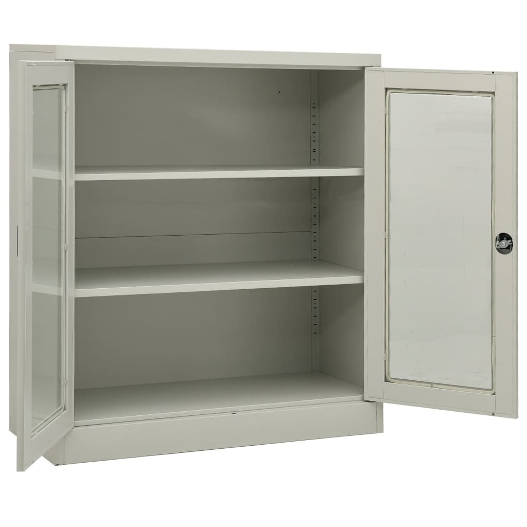 Armadio per Ufficio Grigio Chiaro 90x40x105 cm in Acciaio - homemem39