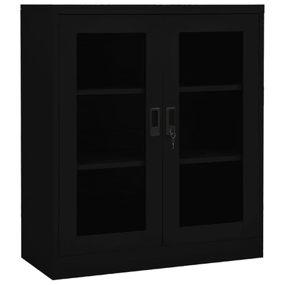 Armadio per Ufficio Nero 90x40x105 cm in Acciaio - homemem39