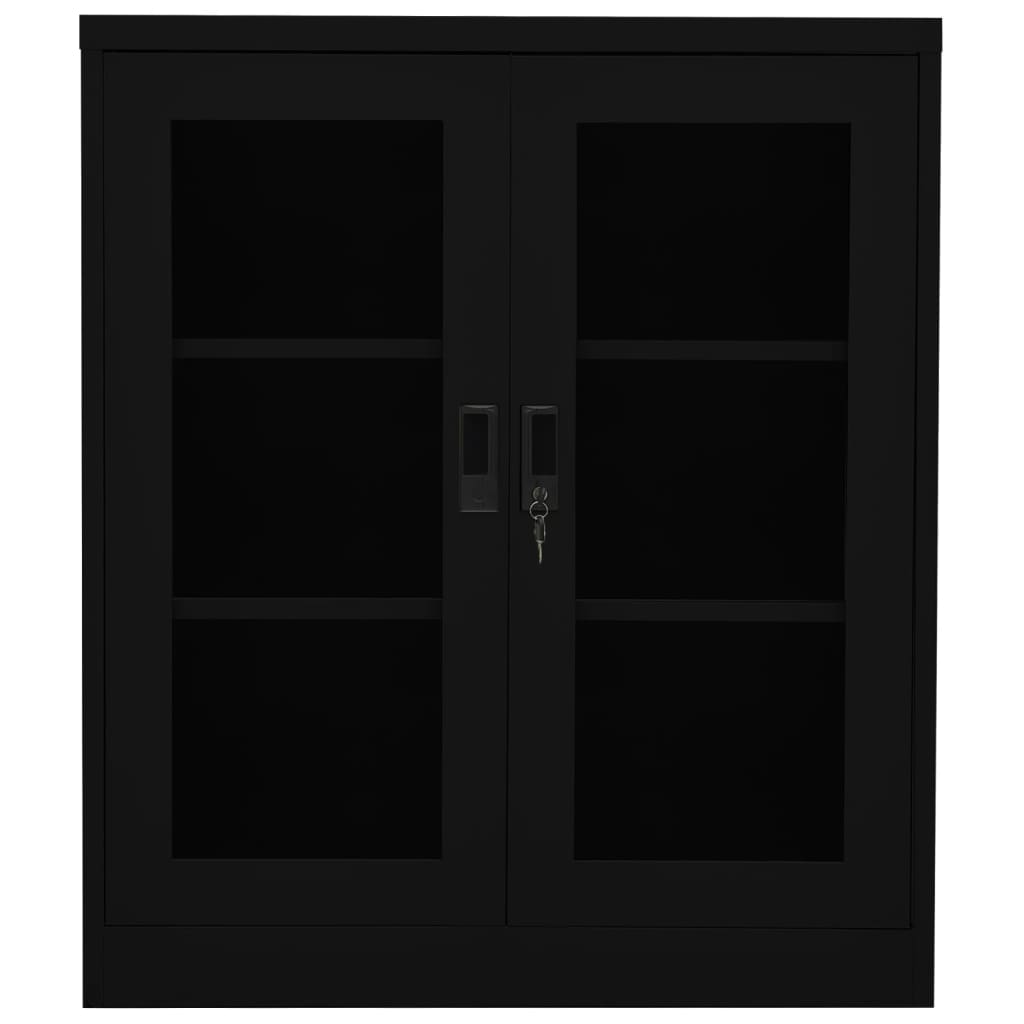 Armadio per Ufficio Nero 90x40x105 cm in Acciaio - homemem39