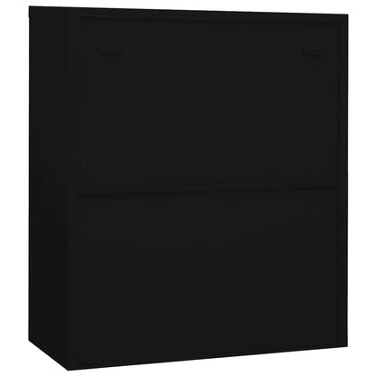 Armadio per Ufficio Nero 90x40x105 cm in Acciaio - homemem39