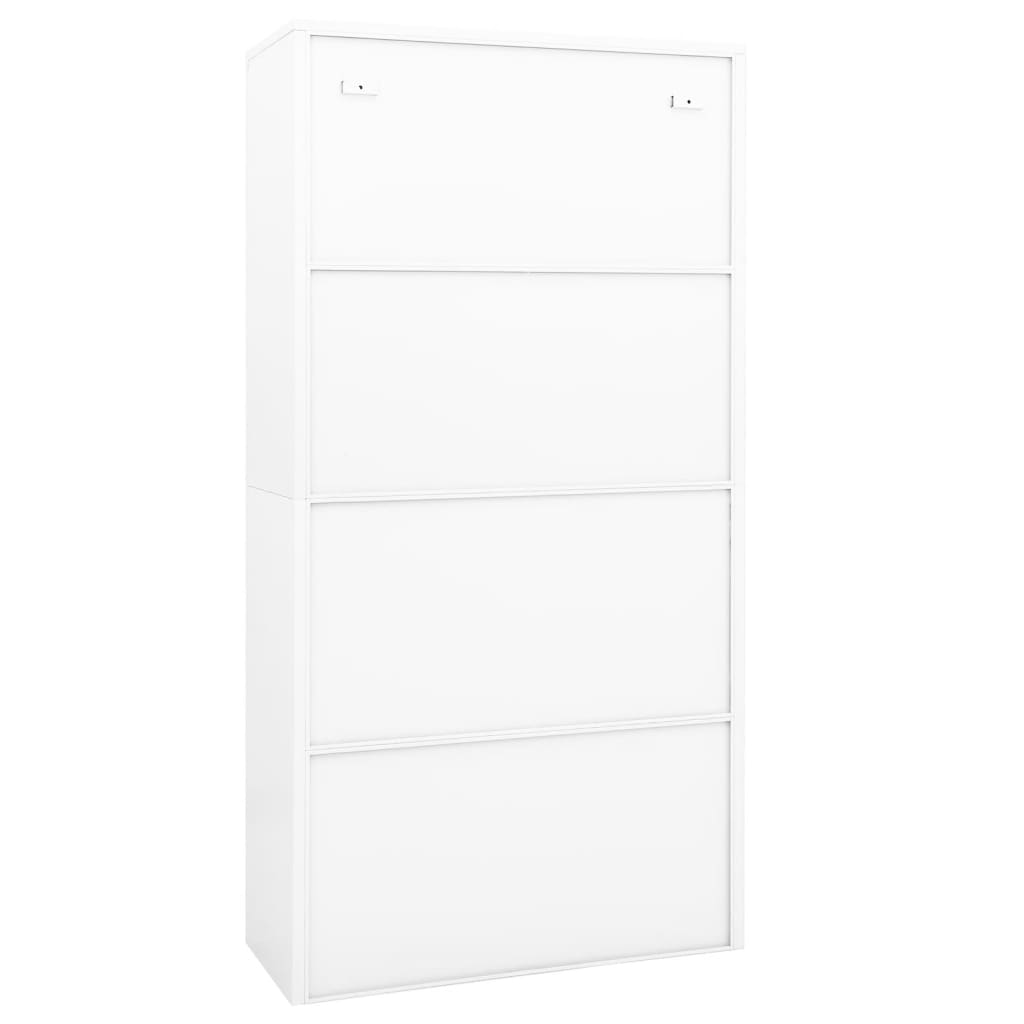 Armadio per Ufficio Bianco 90x40x180 cm in Acciaio e Vetro - homemem39