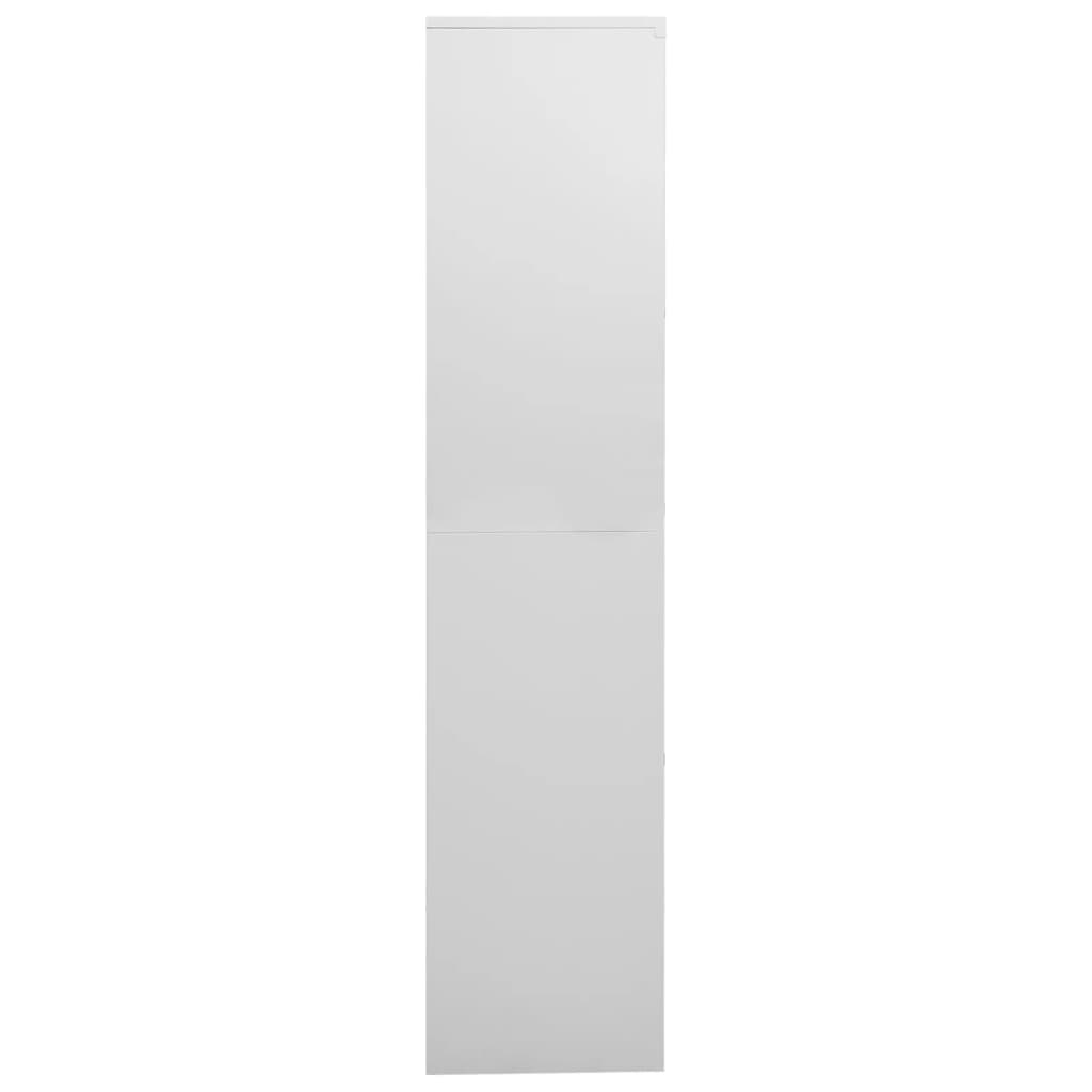 Armadio per Ufficio Grigio Chiaro 90x40x180 cm Acciaio e Vetro - homemem39