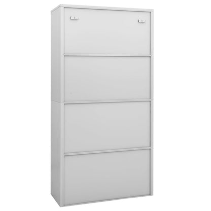 Armadio per Ufficio Grigio Chiaro 90x40x180 cm Acciaio e Vetro - homemem39