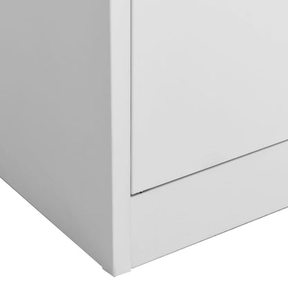 Armadio per Ufficio Grigio Chiaro 90x40x180 cm in Acciaio - homemem39