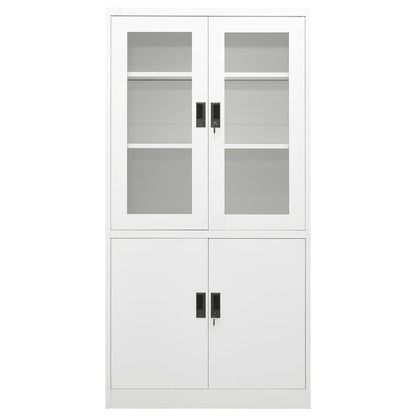 Armadio per Ufficio Bianco 90x40x180 cm in Acciaio - homemem39