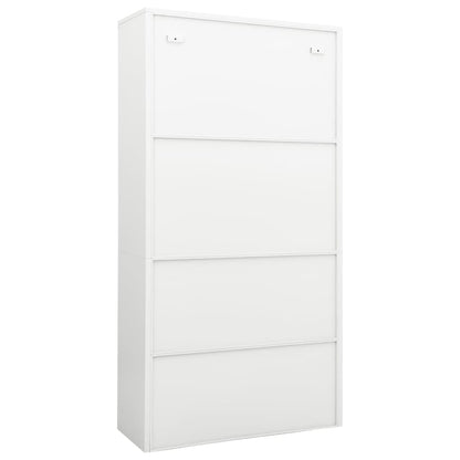 Armadio per Ufficio Bianco 90x40x180 cm in Acciaio - homemem39