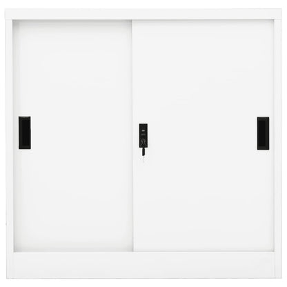 Armadio per Ufficio Anta Scorrevole Bianco 90x40x90cm Acciaio - homemem39