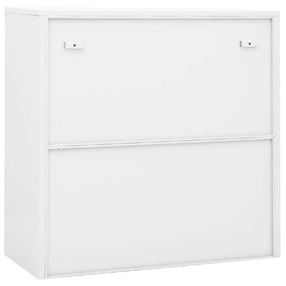 Armadio per Ufficio Anta Scorrevole Bianco 90x40x90cm Acciaio - homemem39