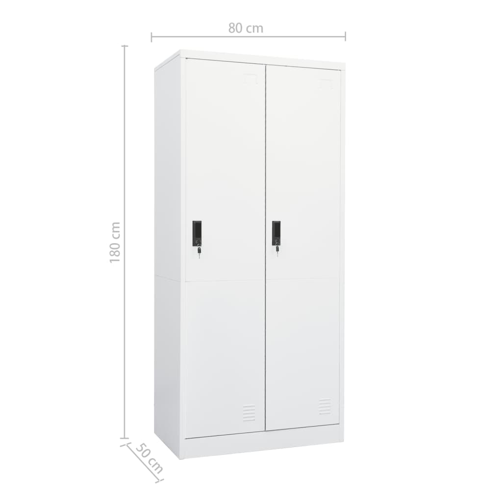 Armadio Bianco 80x50x180 cm in Acciaio - homemem39