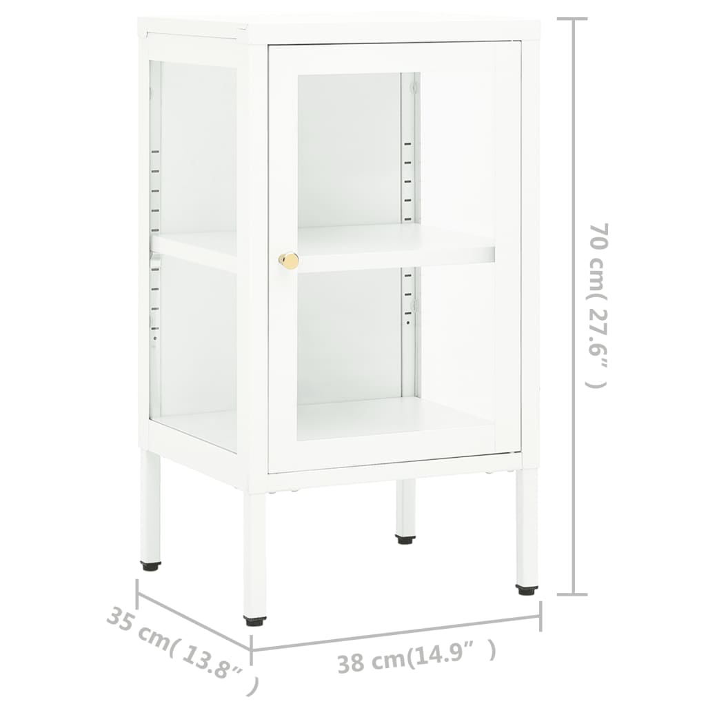 Credenza 38x35x70 cm Metallo e Vetro - homemem39