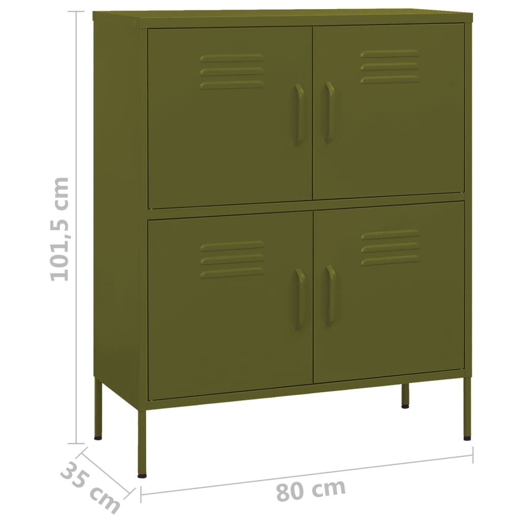 Armadietto Verde Oliva 80x35x101,5 cm in Acciaio - homemem39