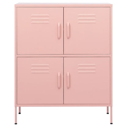 Armadietto Rosa 80x35x101,5 cm in Acciaio - homemem39