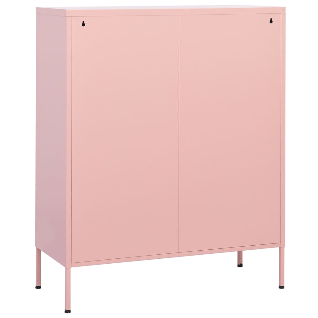 Armadietto Rosa 80x35x101,5 cm in Acciaio - homemem39