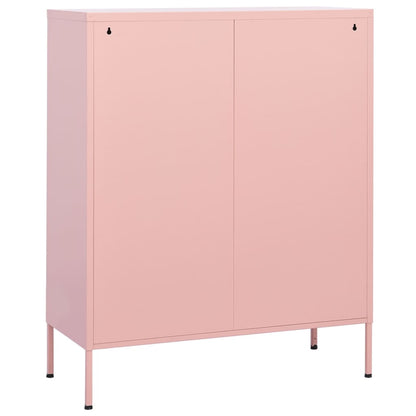 Armadietto Rosa 80x35x101,5 cm in Acciaio - homemem39