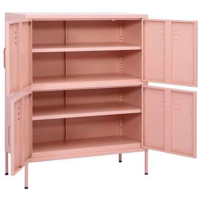 Armadietto Rosa 80x35x101,5 cm in Acciaio - homemem39