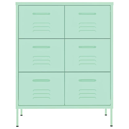 Cassettiera Menta 80x35x101,5 cm in Acciaio - homemem39