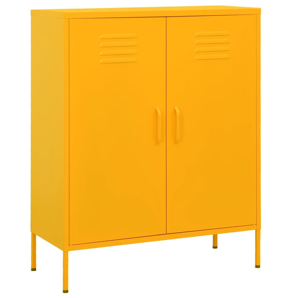 Armadietto Giallo Senape 80x35x101,5 cm in Acciaio - homemem39