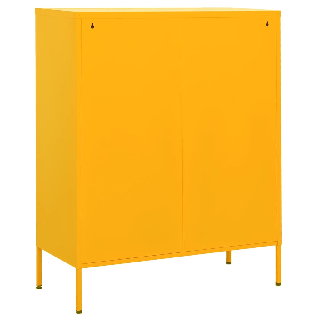 Armadietto Giallo Senape 80x35x101,5 cm in Acciaio - homemem39