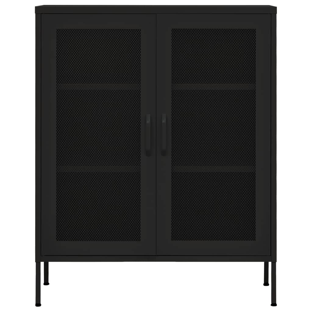 Armadietto Nero 80x35x101,5 cm in Acciaio - homemem39