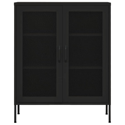 Armadietto Nero 80x35x101,5 cm in Acciaio - homemem39