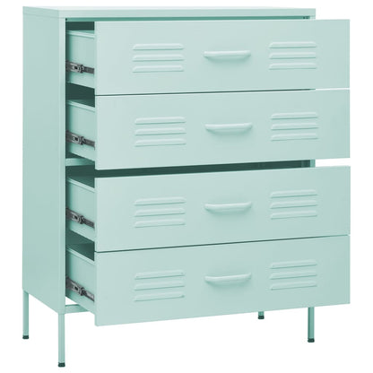 Cassettiera Menta 80x35x101,5 cm in Acciaio - homemem39