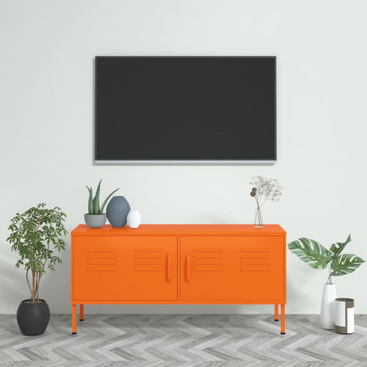 Mobile TV Arancione 105x35x50 cm in Acciaio - homemem39