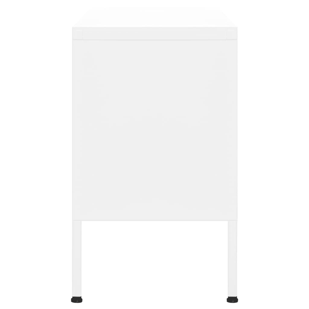 Mobile TV Bianco 105x35x50 cm in Acciaio - homemem39