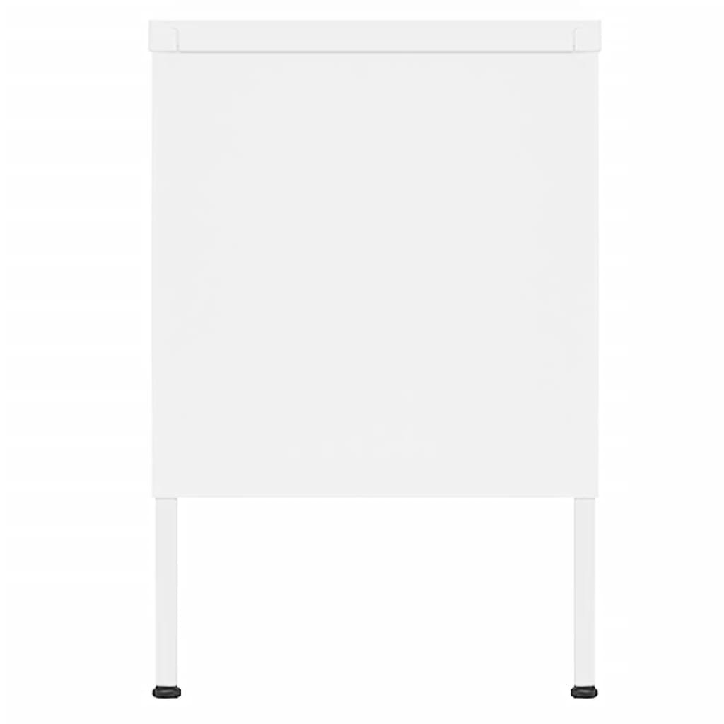 Mobile TV Bianco 105x35x50 cm in Acciaio - homemem39